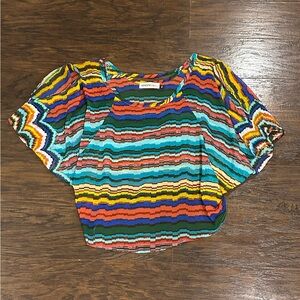 💥LAST DAY💥Veronicam Women's Sheer Multi-Color Cropped Top Size XS (SEE INFO BEL…